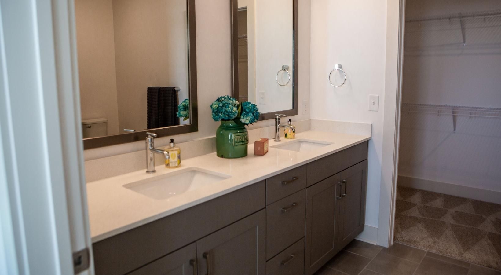 Spacious bathrooms with everything you need a bathroom with a large mirror