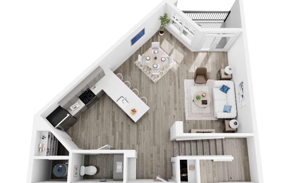 A6TH - 1 bedroom floorplan layout with 1 bath and 1065 square feet. (Floor 1 / 3D)