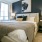 a bedroom with a bed and lamps